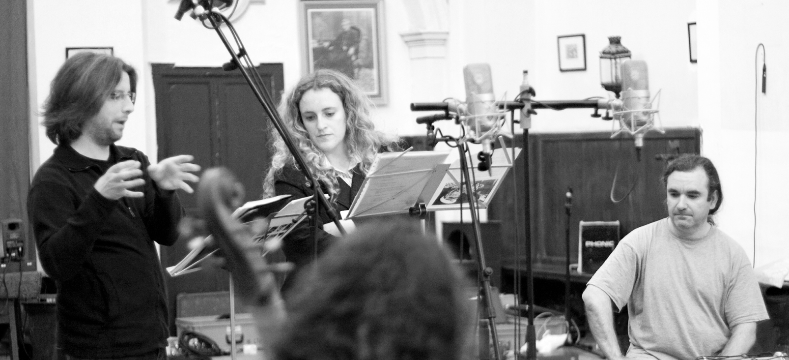 *Glosas.* Sesión de grabación. Vicente Parrilla, Raquel Andueza & Álvaro Garrido