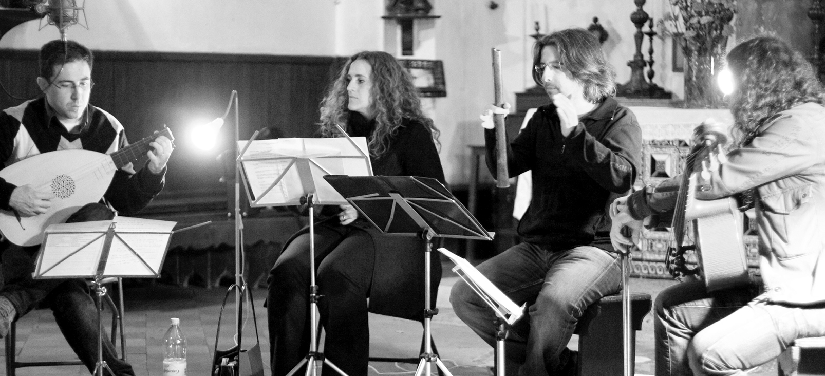 Yr a oydo recording session. Jesús Fernández, Raquel Andueza, Vicente Parrilla & Fahmi Alqhai