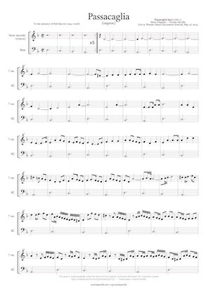 Buy score now - Transcription improvised Passacaglia (Warsaw 2014)